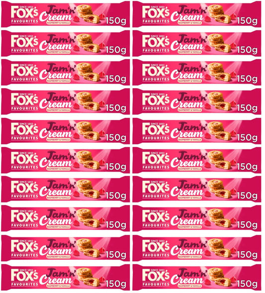 Mermelada y Nata Frambuesa y Vainilla Fox's Favourites 150g | Caja de 20