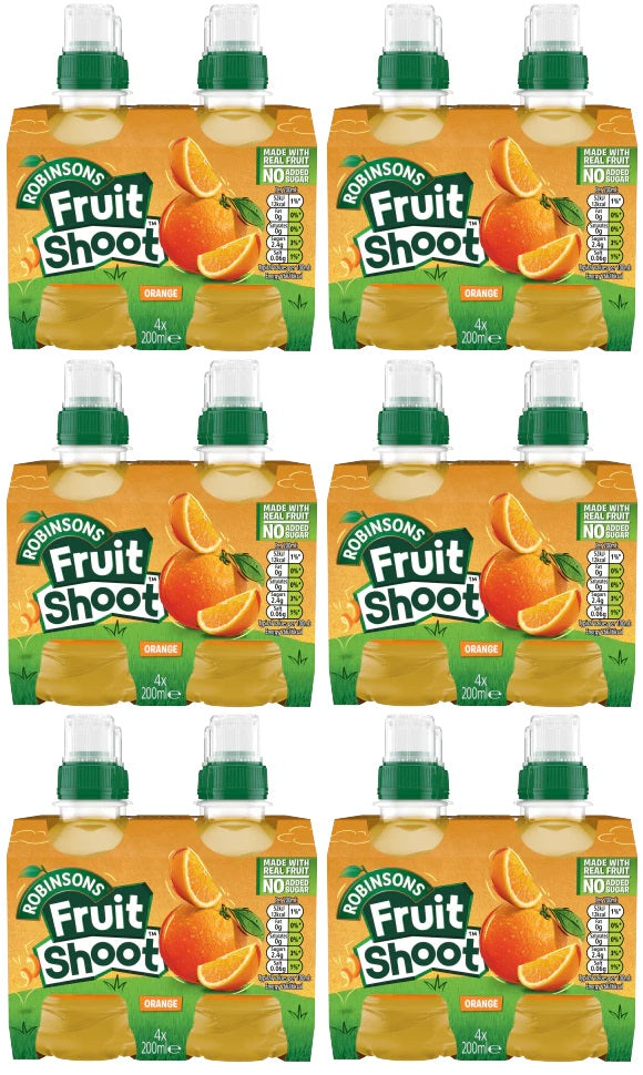 6 x Robinsons Fruit Shoot Orange 4 x 200 ml