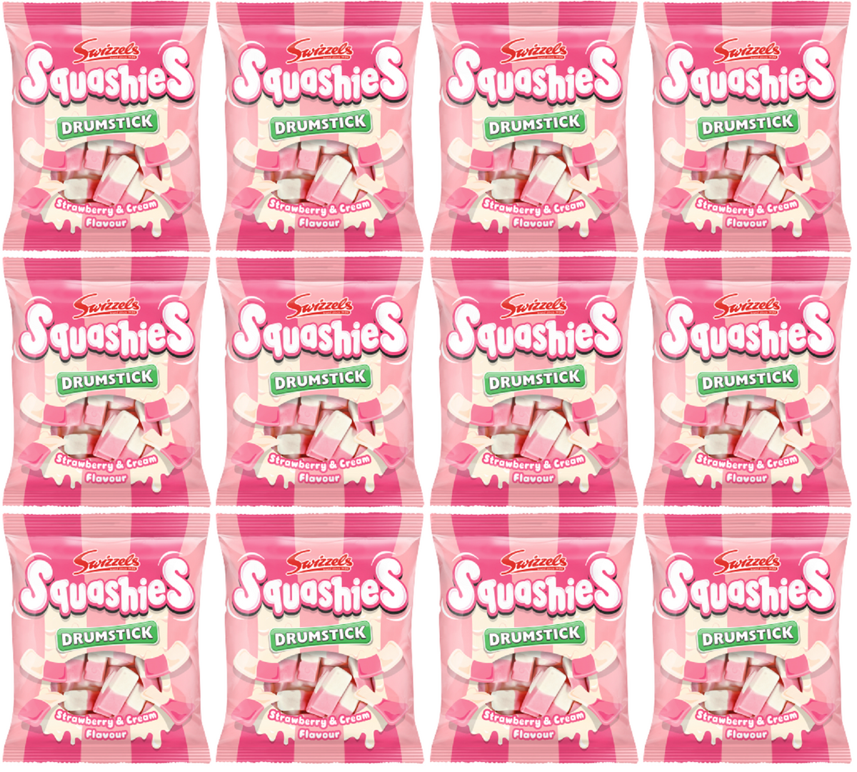 12 x Squashies Strawberry & Cream - 120GM
