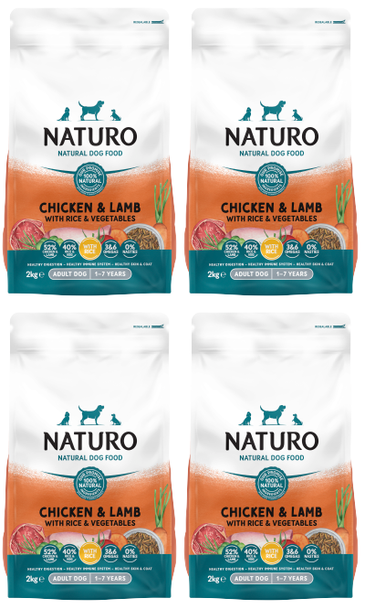 Naturo Adult Dog Chicken & Lamb Dry Food 2kg x 4 | Bulk Case