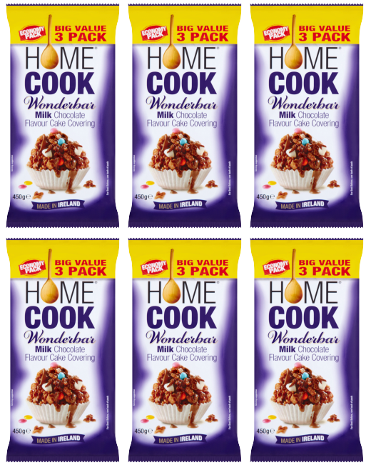 6 x Homecook Wonderbar Milk Choc 3er-Pack – 450 g