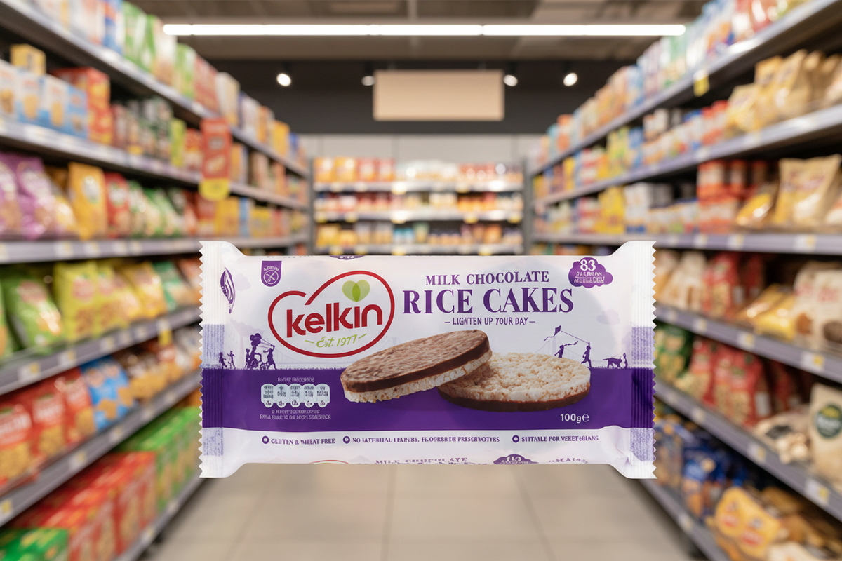 12 x Barritas de arroz cubiertas de chocolate con leche Kelkin 100 g