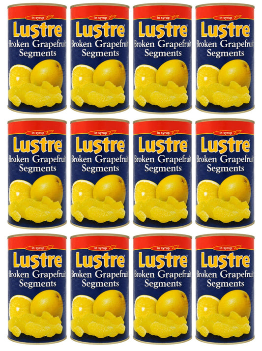 12 x Segmentos de pomelo roto Lustre en almíbar 1,25 kg
