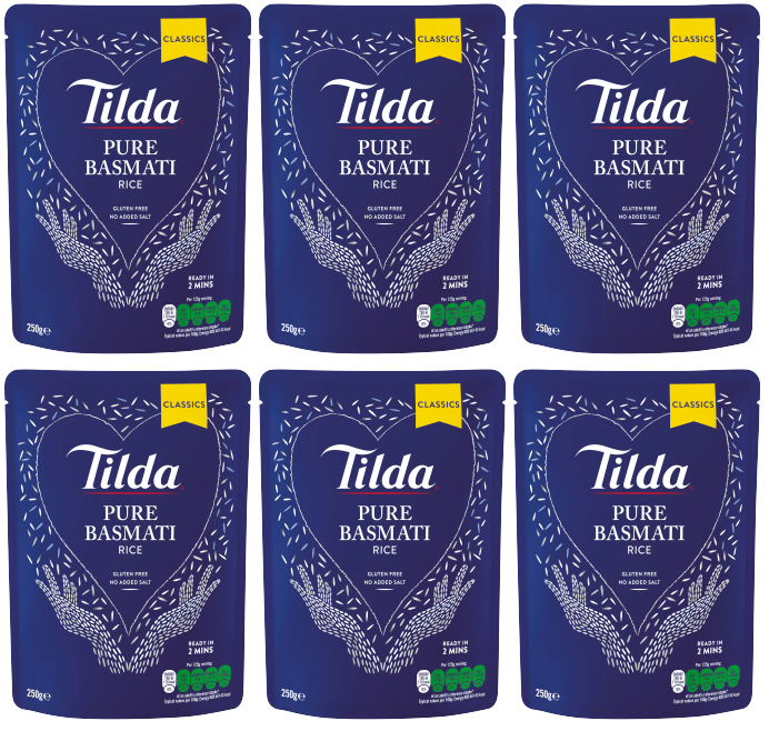 6 x Tilda Mikrowellenreis Reiner Basmati – 250g