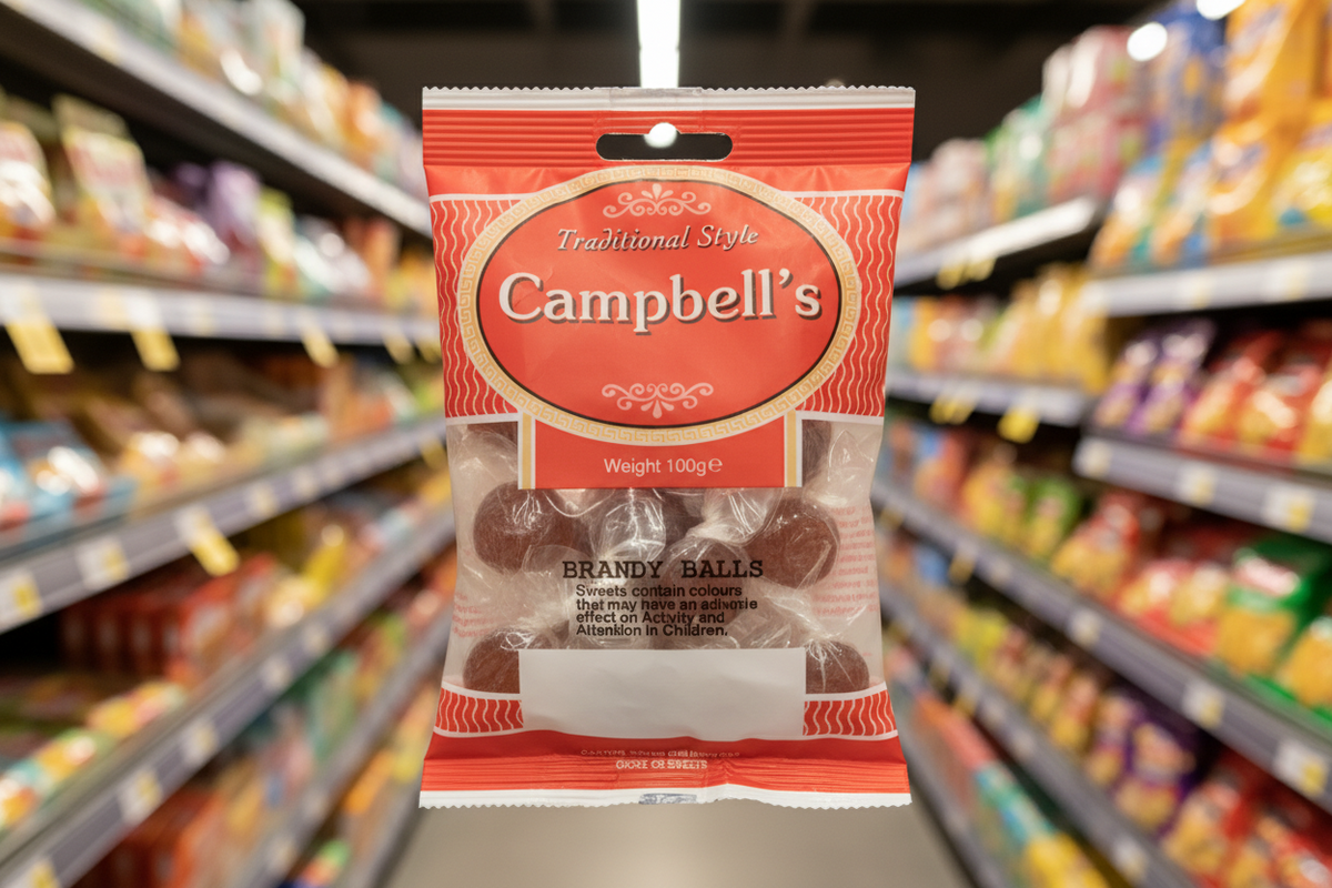 12 x Campbells Brandy Balls Bag 100Gm