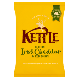 16 x Kettle Chips Irish Cheddar & Red Onion - 130g