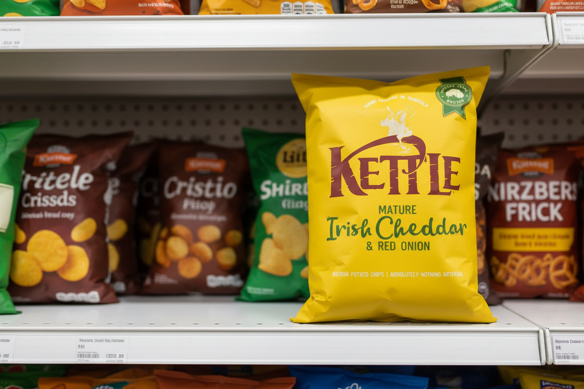 16 x Kettle Chips Irish Cheddar & Red Onion - 130g