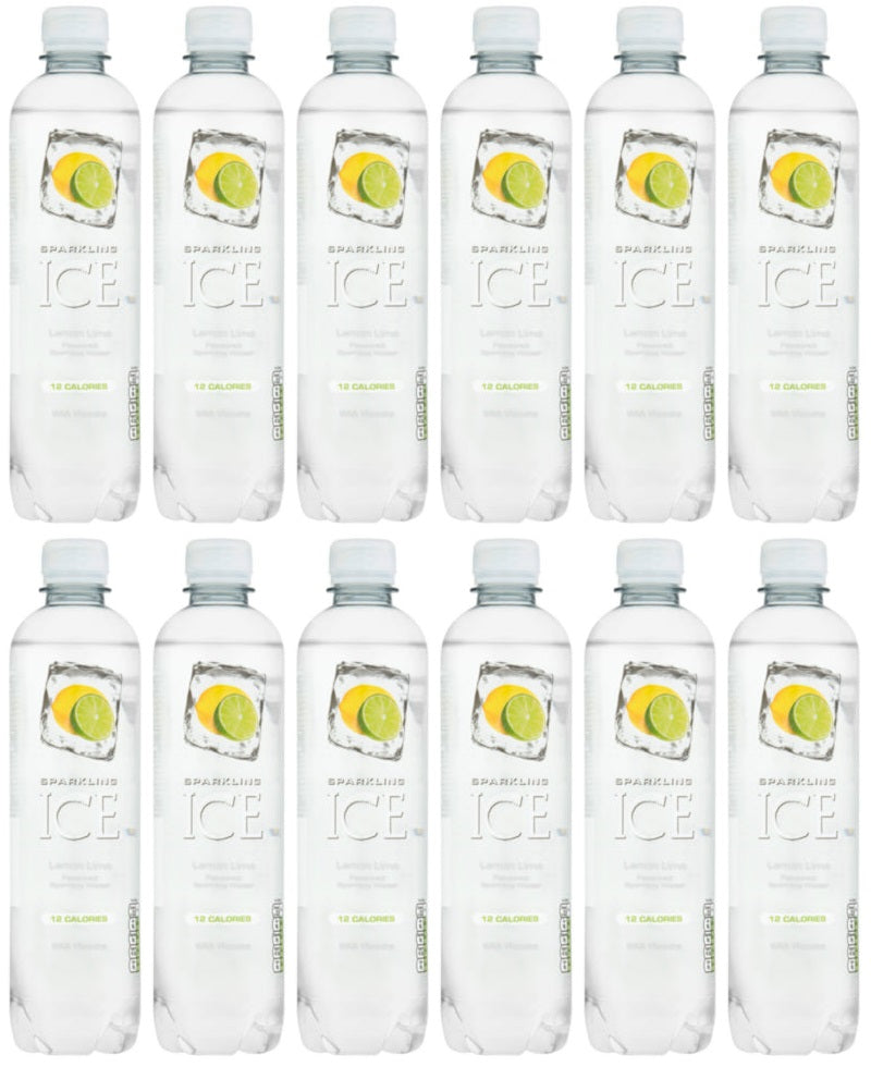 12 x Sparkling Ice Agua con gas con sabor a limón y lima 500ml