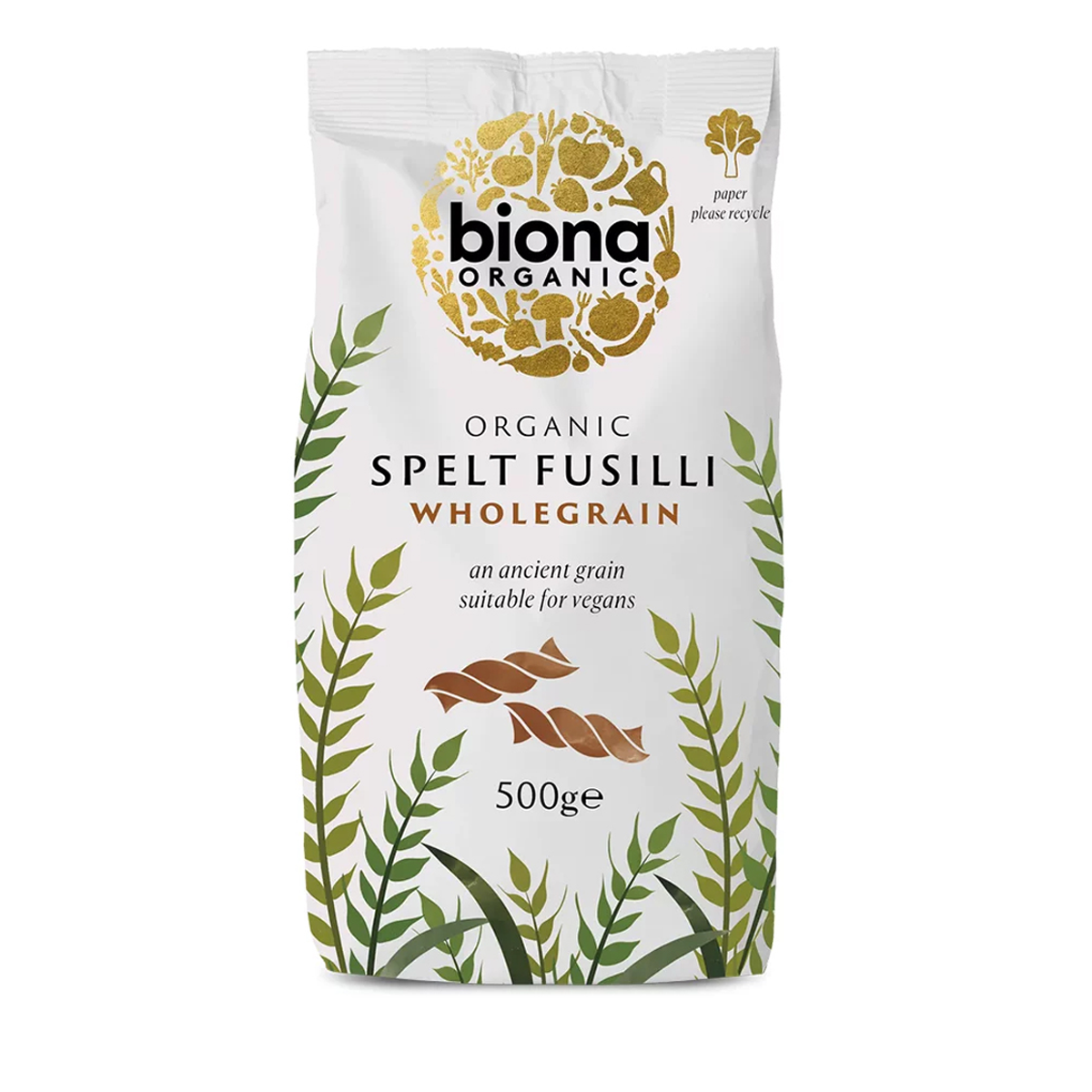 Bio-Dinkelvollkorn-Fusilli – 500 g – Biona