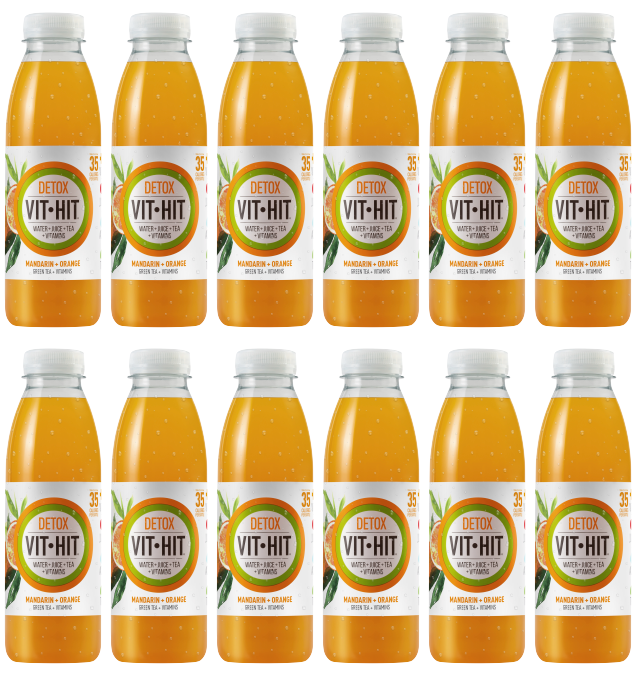 12 x Vit Hit Mandarine Orange Detox 500 ml
