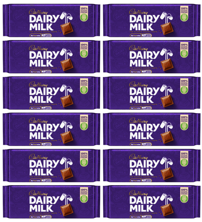 12 x irische Cadbury Dairy Milk – 53 g