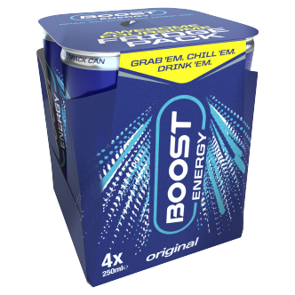 Boost Energy Regular 6er-Pack (insgesamt 24 Dosen – 6 x 4er-Packs à 250 ml)