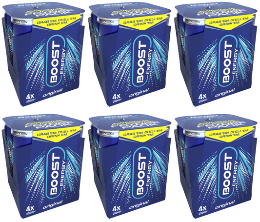 Boost Energy Regular 6-Pack (24 Cans Total - 6 x 4-Packs of 250ml)