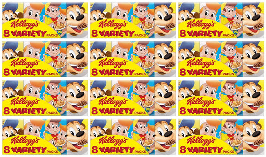 Cereales Kellogg's paquete de 8 variedades – Caja de 12 (196 g cada uno)