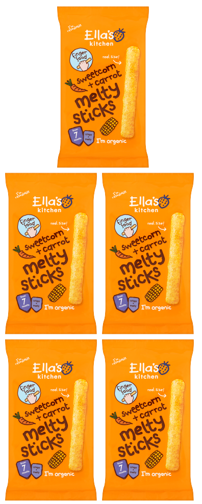 Ella's Kitchen Bio Knabberei Mais & Karotte 17g – 5er-Pack