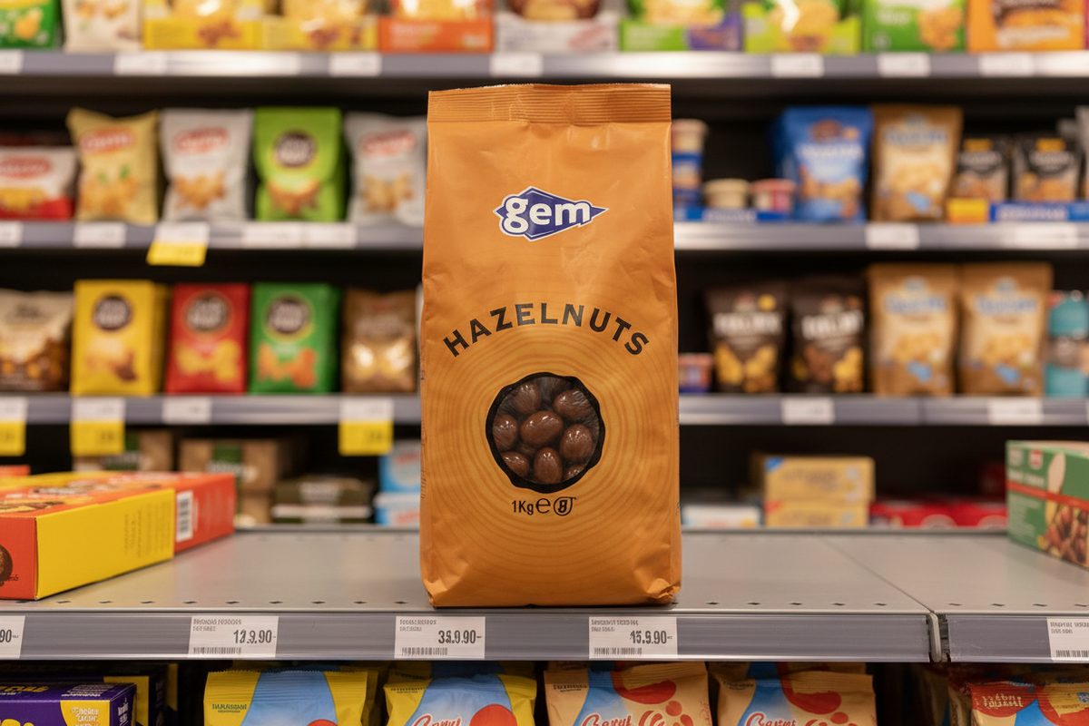 Gem Hazelnuts 1kg | Whole Hazelnuts for Baking & Snacking