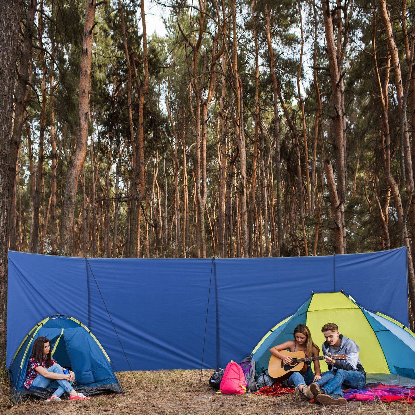 Outsunny 6.2m x 1.5m Camping Windbreak | Portable Wind Blocker & Privacy Wall