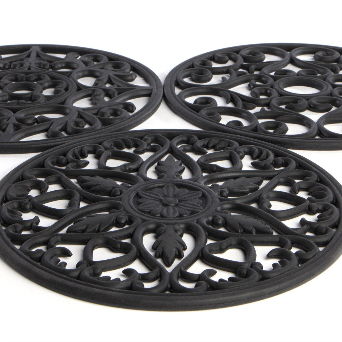 Silicone Trivets - Set of 3 Black | Pukkr