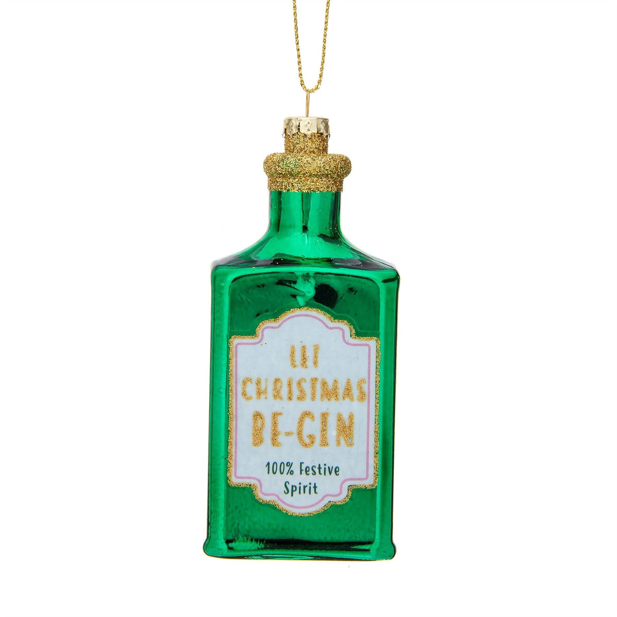 Sass & Belle Let Christmas Be-Gin Shaped Bauble