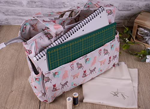 Hobby Gift Exclusive Craft Bag, Shoulder Bag, Knitting Bag, Yarn Storage, School bag, 13 x 34.5 x 29cm