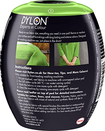 DYLON Washing Machine Fabric Dye Pod for Clothes & Soft Furnishings, 350g – Tropical Green