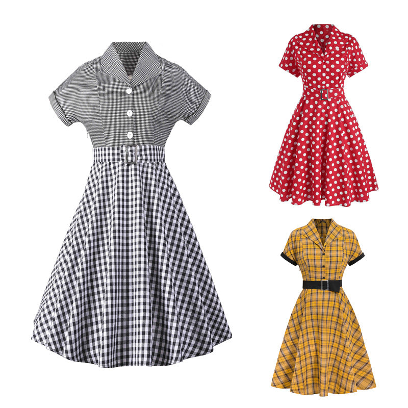 Plaid patchwork dress