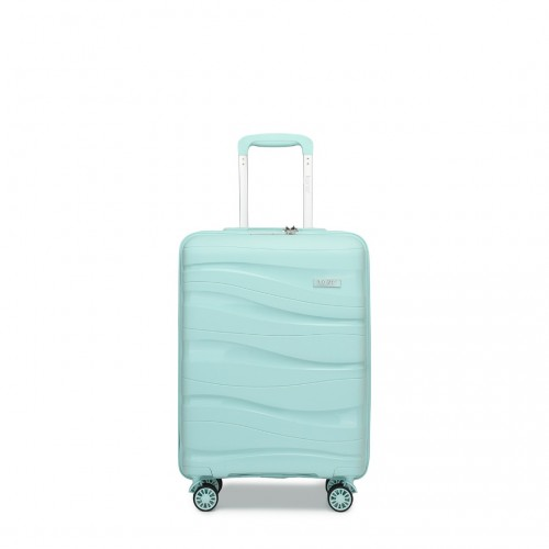 K2094L - Kono 20 Inch Lightweight Polypropylene Hard Shell Suitcase With TSA Lock - Mint Green