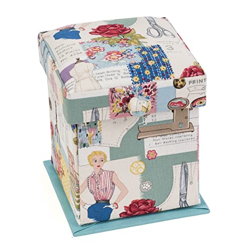 Hobby Gift Filled Sewing Kit - Victorian Style Square - 10.5 x 10.5 x 12.5cm