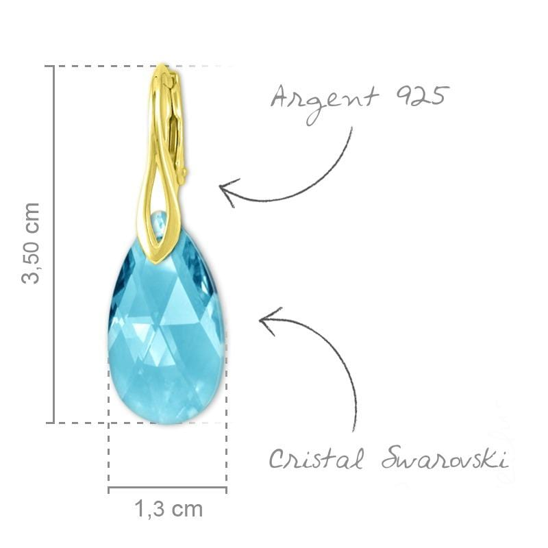 24K Gold Aquamarine Pear Earrings