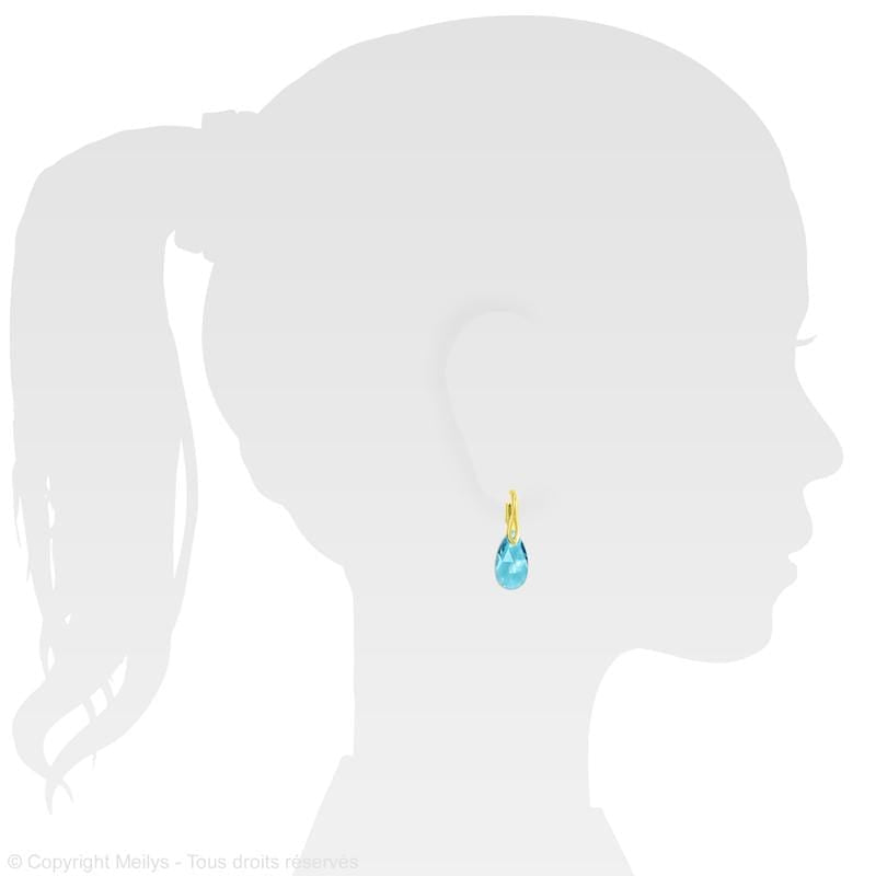 24K Gold Aquamarine Pear Earrings
