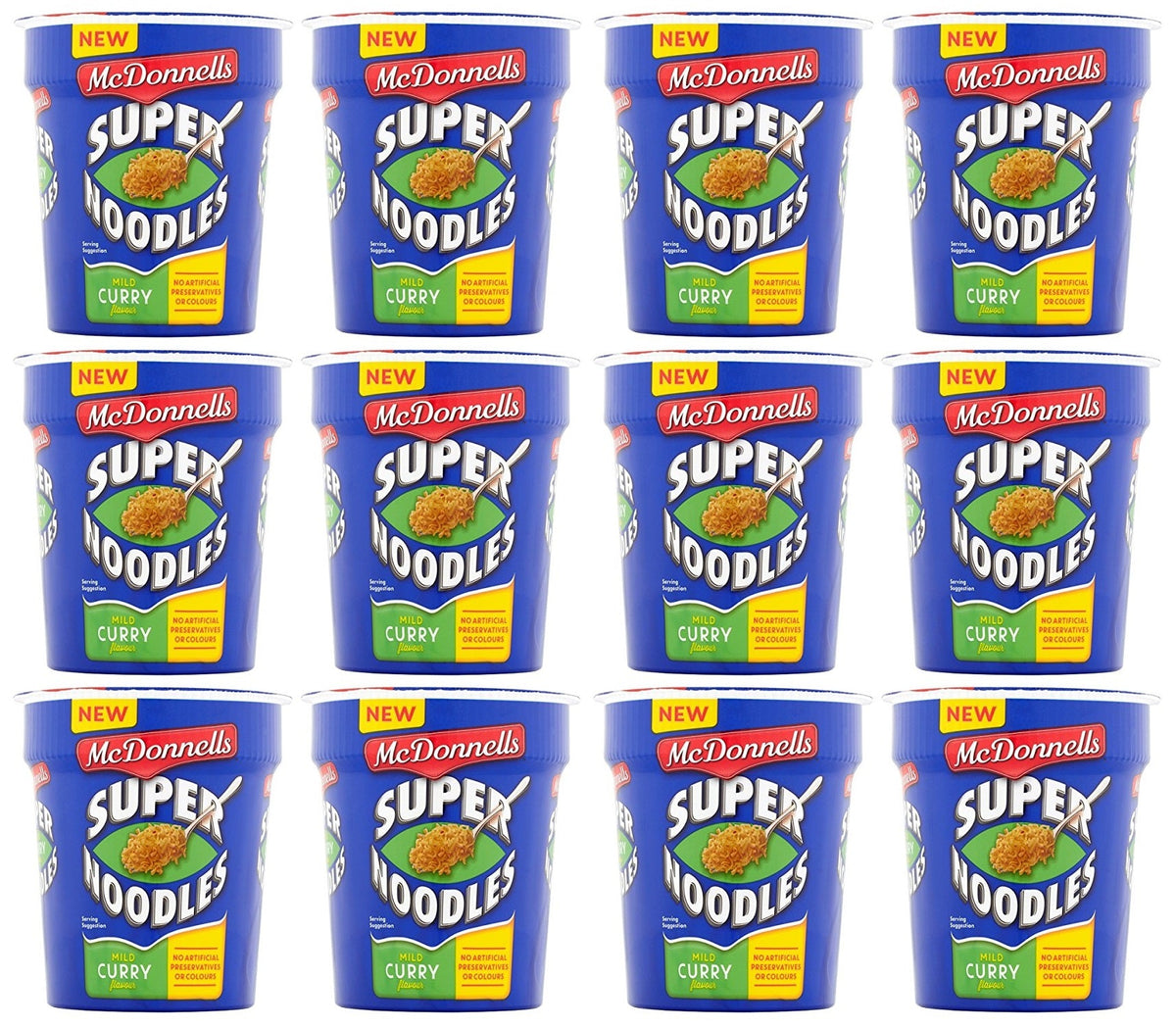 12 x Mcdonnells Super Noodles sabor curry clásico 65G