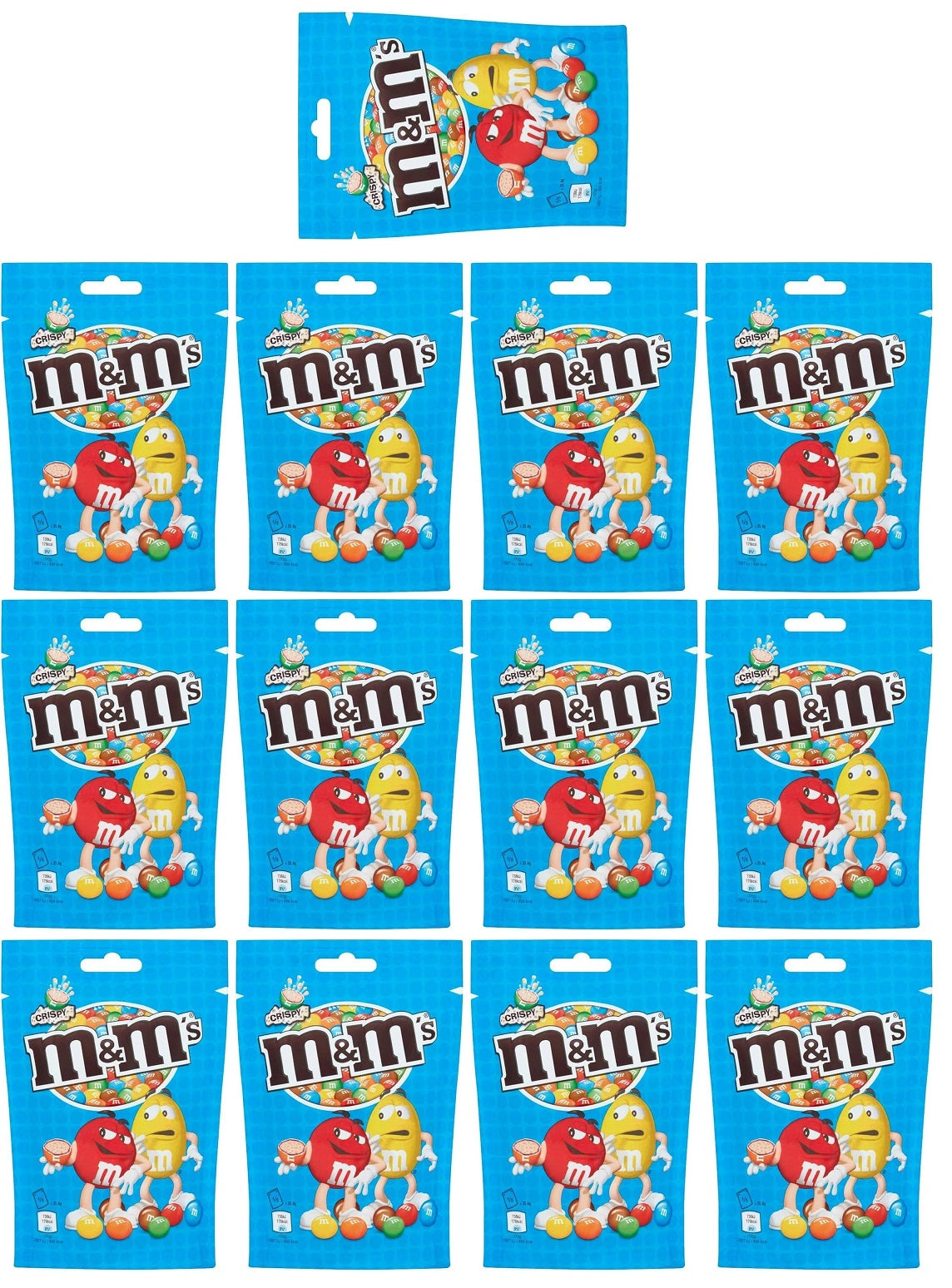 13 x M&M's Crispy Milk Chocolate Beutel - 107g