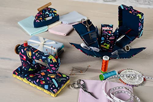 Hobby Gift Filled Sewing Kit - Victorian Style Square - 10.5 x 10.5 x 12.5cm