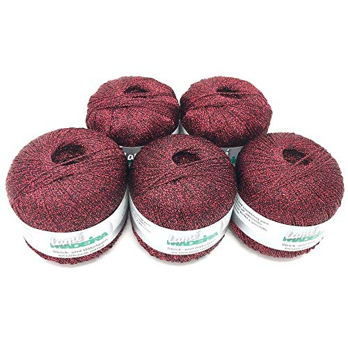 MADEIRA Lamé Metallised Crochet Yarn and Knitting Yarn 5 x 25 g