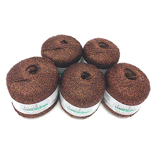 MADEIRA Lamé Metallised Crochet Yarn and Knitting Yarn 5 x 25 g
