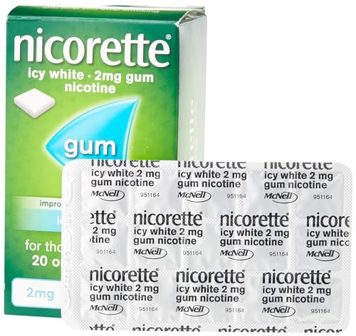 Nicorette Gum, 2 mg, Icy White, 105 Gums
