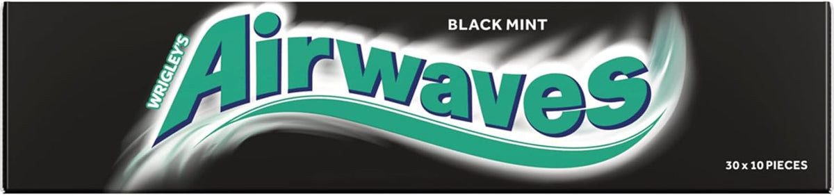 30 x Airwaves Black Mint Geschmacks Zuckerfreier Kaugummi 10 Stück