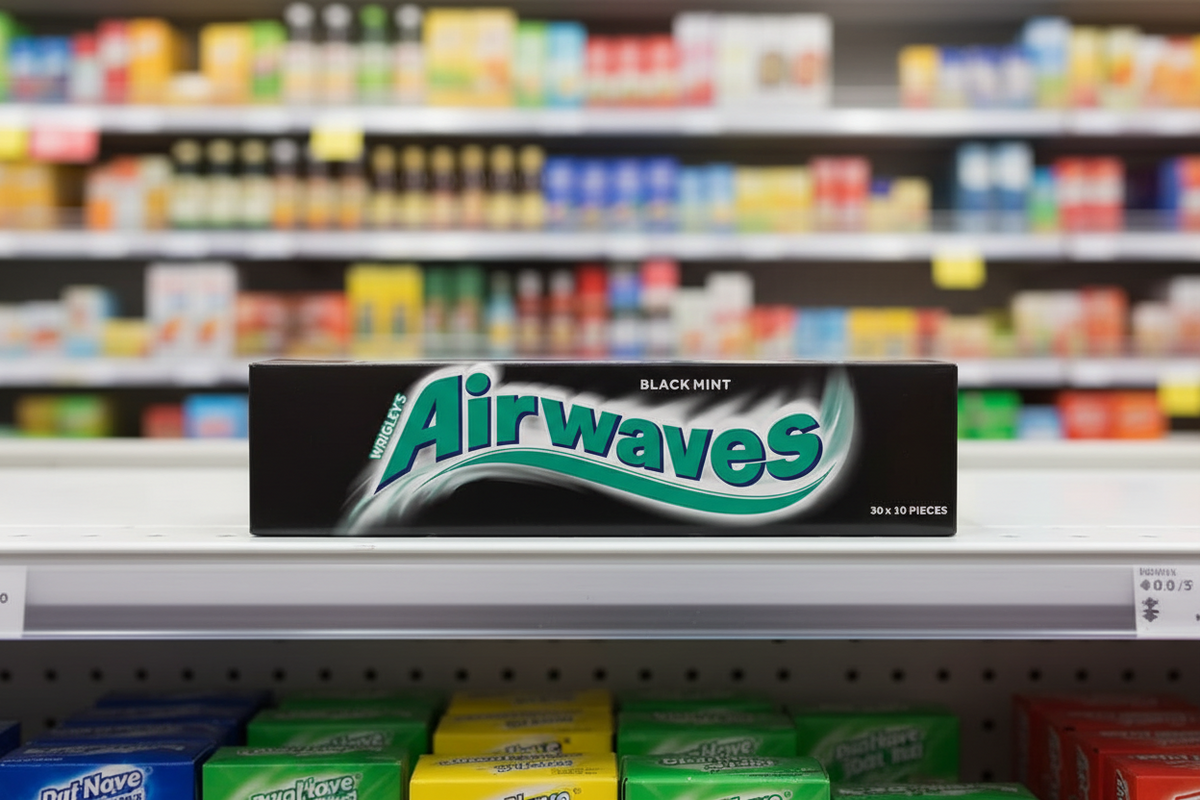 30 x Airwaves Black Mint Geschmacks Zuckerfreier Kaugummi 10 Stück