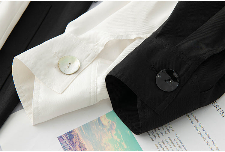 Women's Mid-Length Trench Coat | Silk Waist Belt | Elegant Winter Coat