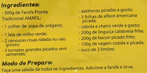 Seasoned Cassava Flour - Farofa De Mandioca Pronta - Amafil - 17.6 Oz (500g) - Gluten-free by N/A