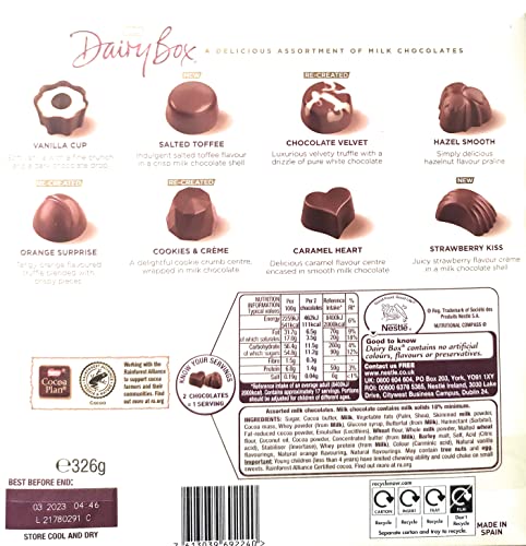 Dairy Box Medium Milk Chocolates, 326g