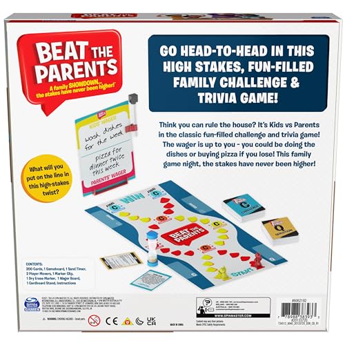 Spin Master Games Beat The Parents Board Game for Families and Kids aged over 8+