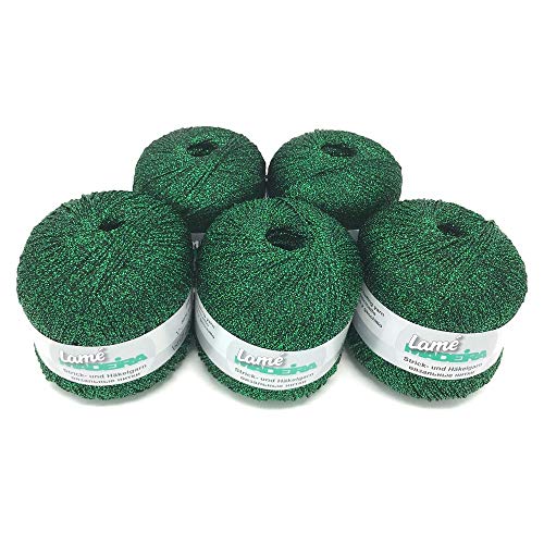 MADEIRA Lamé Metallised Crochet Yarn and Knitting Yarn 5 x 25 g