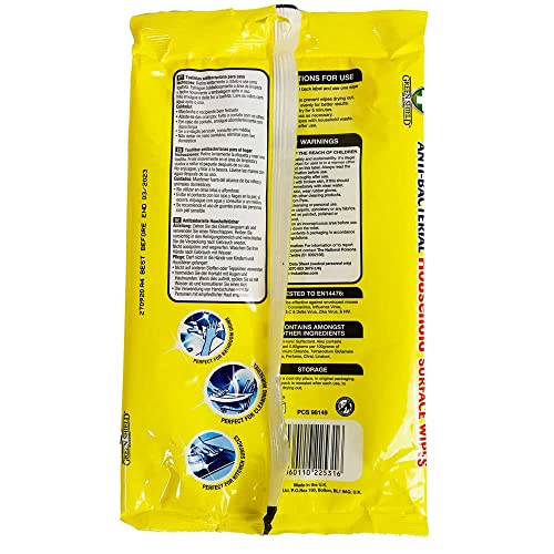 Greenshield, Large Antibacterial Household Surface Cleaning Wipes, Lemon, 70 Count
