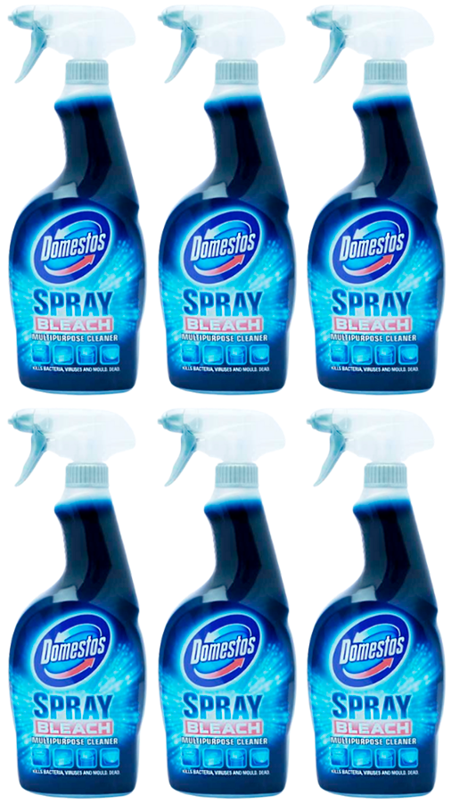 6 x Domestos Blanqueador Limpiador en Spray Multiusos 700 ml