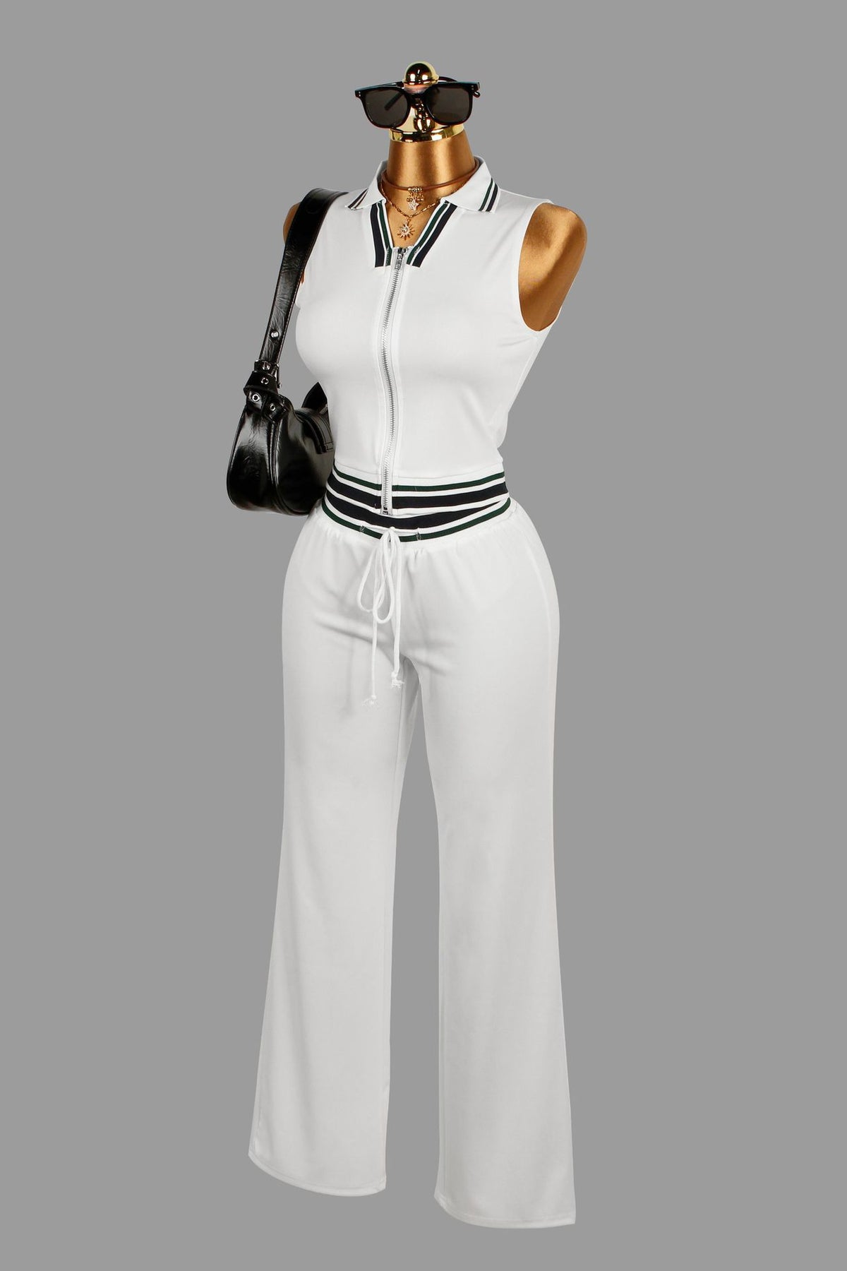 Women's Sporty Casual Shirt With A Collar Paired With A Skirt Or Pants