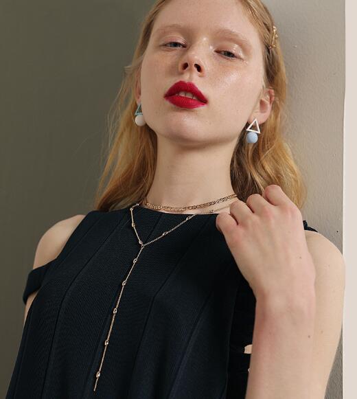 Fashion Copper Bead Chain Multilayer Individual Necklace