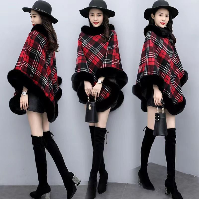 Leopard-print Thickened Velvet Oversized Cloak