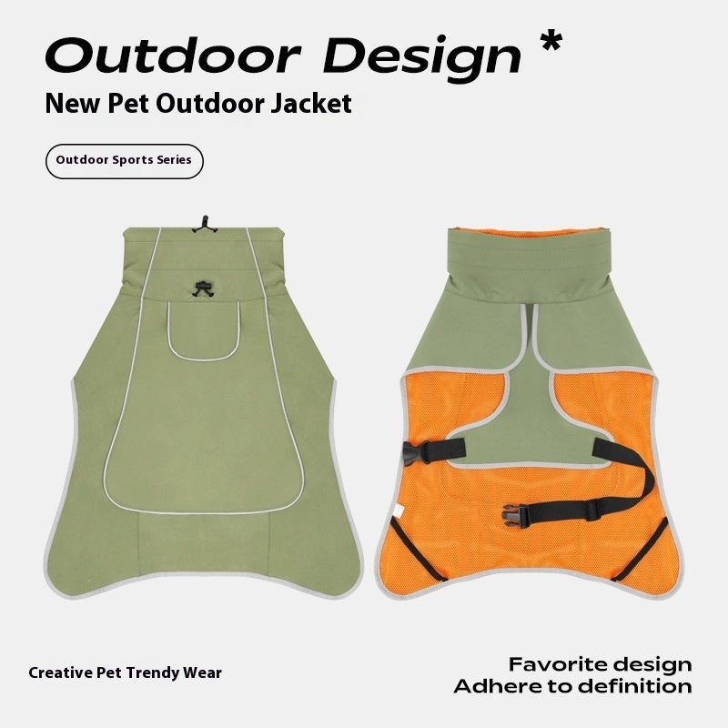 Dog Shell Jacket Waterproof And Rainproof Dual-use Clothes Large Pet Trench Coat