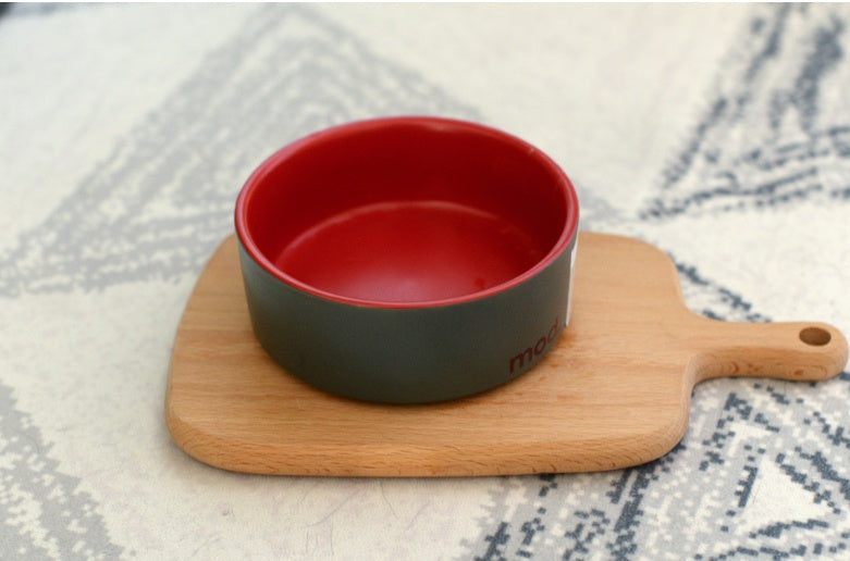 Ceramic single bowl cat food basin